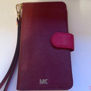 Michael Kors Two-Tone Saffiano Leather Wristlet Folio Case For IPhone XR